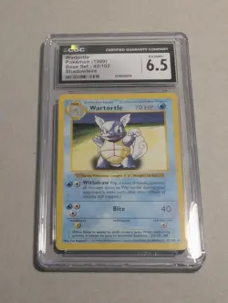 Pokemon Vintage Wartortle Base Set Shadowless CGC 6.5 - Image 1