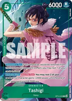 NM-Mint, English One Piece Tashigi (Dash Pack) - OP14-029 - R - Foil The Azure S - Image 1