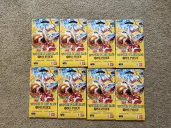 Lot of 8 One Piece OP15-EB04 Adventure on Kami’s Island Sleeved Booster Packs - Image 1