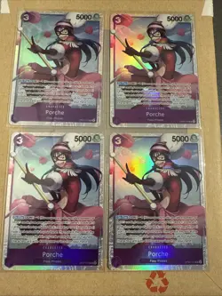 ONE PIECE CARD GAME-0P07-072-SR-PORCHE- X 4 PLAYSET- NM/MT - Image 1