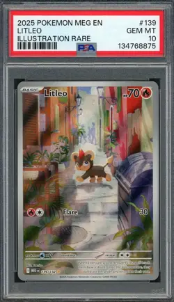 PSA 10 Litleo (Illustration Rare) Mega Evolution 139/132 Holo Pokemon Card B10 - Image 1