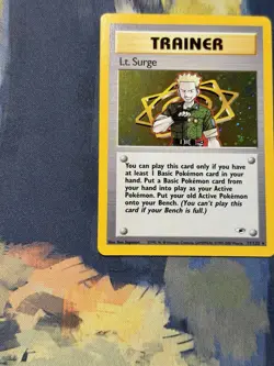 Pokemon Card Lt. Surge Gym Heroes Unlimited WOTC Holo Rare 17/132 006 LP - Image 2