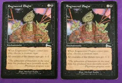 MTG Magic The Gathering - Engineered Plague x2 - Urza's Legacy MP some edge wear - Image 1