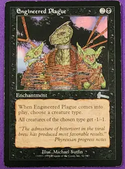 MTG Magic The Gathering - Engineered Plague x2 - Urza's Legacy MP some edge wear - Image 3