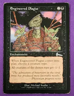MTG Magic The Gathering - Engineered Plague x2 - Urza's Legacy MP some edge wear - Image 5