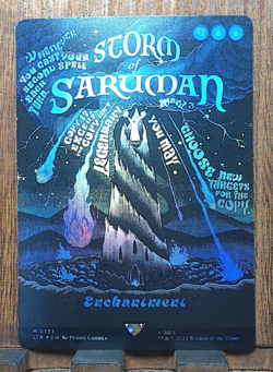 ❤🌊MTG Storm of Saruman ( Foil Borderless Poster ) Mythic UB: TLOTR (LTR) NM💕 - Image 1