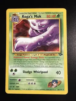 Koga's Muk 26/1 Rare Non Holo Gym Challenge Pokemon Card - Image 1