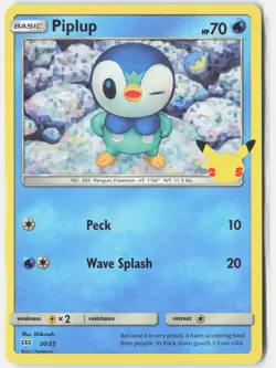 Piplup 020/025 Promo McDonald's 25th Anniversary Promos Pokemon Holo NM - Image 1