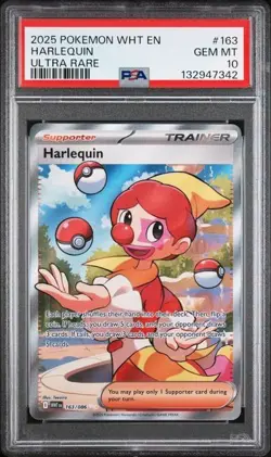 2025 POKEMON WHT EN-WHITE FLARE ULTRA RARE #163 HARLEQUIN PSA 10 - Image 1