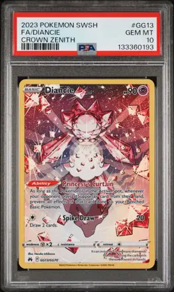 2023 POKEMON SWORD & SHIELD CROWN ZENITH #GG13 FULL ART/DIANCIE PSA 10 - Image 1