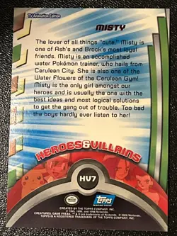Misty HV7 VLP Ultra Rare Holo Blue Topps Logo Heroes & Villains Pokemon Card!💕 - Image 2