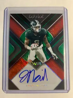 Jalen Nailor 2022 Wild Card Auto Mania Rookie Auto Red Green Shimmer #D /10 SSP - Image 1