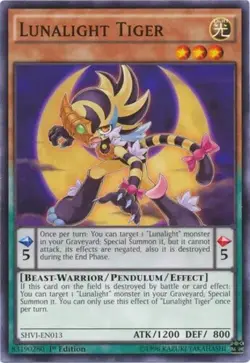 Lunalight Tiger SHVI EN013 - YuGiOh Card - Common - 1ST EDITION - NM - Image 1