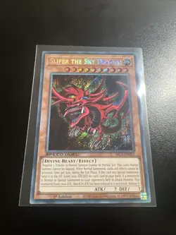 Yu-Gi-Oh! Slifer the Sky Dragon 1st Edition Secret Rare Card SBC1-ENH01 - Image 1