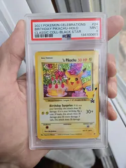 PSA 9 2021 POKEMON CELEBRATIONS CLASSIC COLLECTION #24 BIRTHDAY PIKACHU - HOLO - Image 1