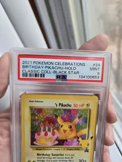 PSA 9 2021 POKEMON CELEBRATIONS CLASSIC COLLECTION #24 BIRTHDAY PIKACHU - HOLO - Image 4