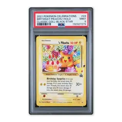 Birthday Pikachu-Holo Pokemon Celebrations Classic Collection 2021 #24 PSA 9 - Image 1