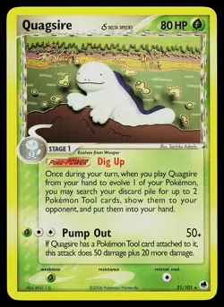 Pokemon Card - Quagsire Dragon Frontiers 21/101 Rare - Image 1