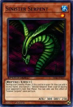 Yugioh - Sinister Serpent - 1st Edition - NM - Free Holographic Card - Image 1