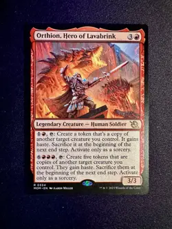 MTG Orthion, Hero of Lavabrink March of the Machine, Regular Rare Card 0334 - Image 3