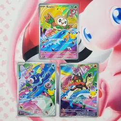 Rowlett 043 + Litten 044 + Popplio 045 - First Partner Pokemon Cards #L245 - Image 1