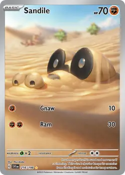 Sandile - 216/198 - Scarlet & Violet Base - NM - Pokemon - Read Desc. - Image 1