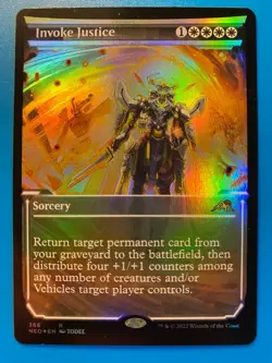 MTG 1x FOIL SHOWCASE Invoke Justice # 366 Kamigawa: Neon Dynasty Magic the x1 NM - Image 1