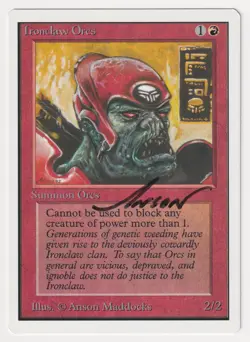 Signed Ironclaw Orcs NM Unlimited Edition Artist Anson Maddocks 1993 MTG Magic! - Image 1