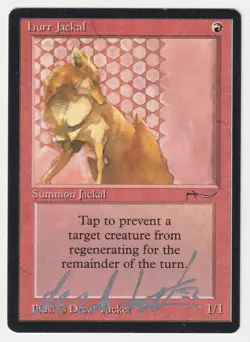 Silver Signed Hurr Jackal HP Arabian Nights Artist Drew Tucker 1993 MTG Magic! - Image 1