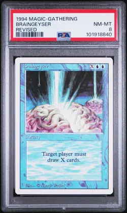 Braingeyser 1994 MTG Magic the Gathering Revised Edition PSA 8 NM-MT - Image 1
