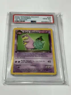 2000 Pokemon Team Rocket 1st Edition Dark Slowbro #29 Card WOTC Gem Mint PSA 10 - Image 1