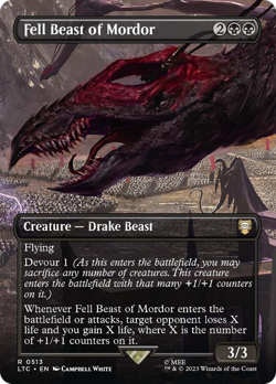 Fell Beast of Mordor (Borderless) #513 (Foil) NM Lord of the Rings LTC Magic MTG - Image 1