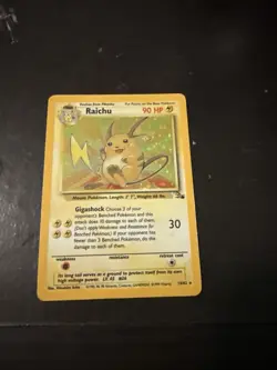 Pokemon TCG Raichu 14/62 Fossil Unlimited Holo Card - Image 3
