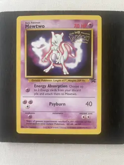 Mewtwo no.3 Black Star Promo Pokemon Card WB Movie, WOTC, Purple - Image 1