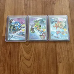 Pokemon First Partner Illustration Collection Promo Set 40-42 Turtwig Chimchar - Image 1