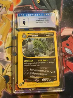 Pokemon 2002 Expedition 66/165 Tyranitar CGC 9 Mint PSA Non-Holo - Image 1