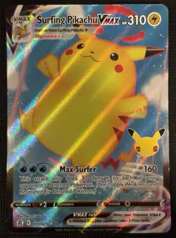 2021 POKEMON CELEBRATIONS SURFING PIKACHU VMAX 009/025 ULTRA RARE - Image 1