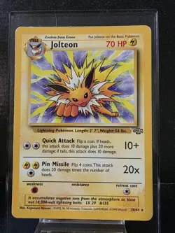 Pokemon TCG Jolteon 20/64 Jungle Non-Holo Rare LP - Image 1