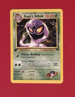 Pokemon Koga's Arbok 25/132 Gym Challenge Rare Regular 1st Edition 90 HP - Image 1