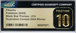 POKEMON CGC PRISTINE 10 PIKACHU ILLUSTRATION CONTEST WINNER 2024 #214 PROMO - Image 3