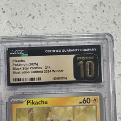 POKEMON CGC PRISTINE 10 PIKACHU ILLUSTRATION CONTEST WINNER 2024 #214 PROMO - Image 2