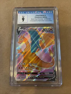 Pokemon TCG Charizard V SWSH050 Black Star Promo Champion’s Path ETB CGC 9 Mint - Image 1
