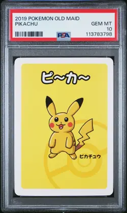 PSA 10 GEM MINT 2019 PIKACHU Old Maid Babanuki Pokemon Center Card Ooyama Art - Image 1