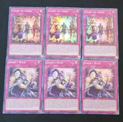 YuGiOh 1st Super Rare 3 x Court of Cards KICO-EN008 3 x Joker's Wild KICO-EN007 - Image 1
