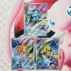 Piplup 042 + Chimchar 041 + Turtwig 040 - First Partner Pokemon Cards - #L246 - Image 1