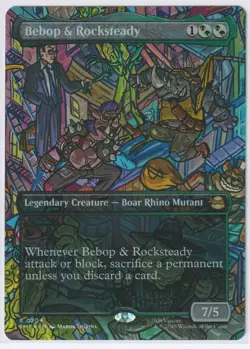Bebop & Rocksteady (Borderless) 204 TMNT Magic The Gathering R Foil NM - Image 1