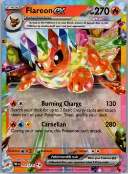 Flareon ex - 014/131 014/131/131 Holo SV: Prismatic Evolutions Pokemon NM - Image 1