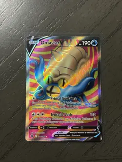 Pokemon TCG Omastar V 174/195 Ultra Rare SWSH Silver Tempest - Image 1