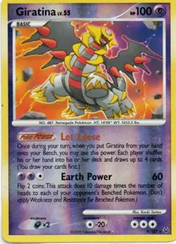 Pokemon: Platinum: Reverse Holofoil Giratina: Heavily Played Condition - Image 1
