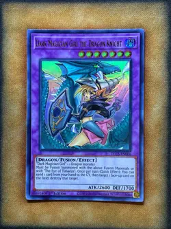 Yugioh Dark Magician Girl The Dragon Knight DLCS-EN006 Ultra Alt Art 1st GOLD NM - Image 1